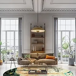 Kerek szőnyeg - Tempes (bezs/többszínű)