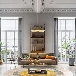 Kerek szőnyeg - Budoni (szürke/bezs/sárga)