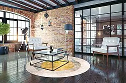 Kerek szőnyeg - Budoni (szürke/bezs/sárga)