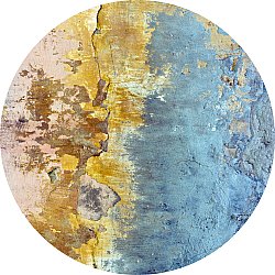 Kerek szőnyeg - Manlieu (kék/többszínű/arany)