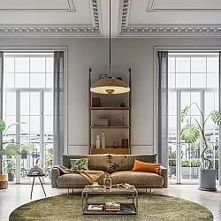 Kerek szőnyeg - Taberno (szürke/bezs)