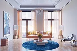 Kerek szőnyeg - Cargese (kék)