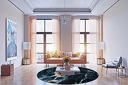 Kerek szőnyeg - Narbolia (kék/többszínű)