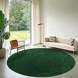 Rund matta - Recycled PET with viscose look (zöld)