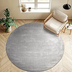Rund matta - Recycled PET with viscose look (szürke)
