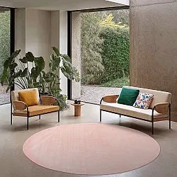 Rund matta - Recycled PET with viscose look (rózsaszín)