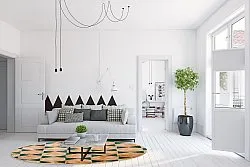 Kerek szőnyeg - Calvi (bezs/zöld)