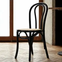 Szék - Bistro (rattan/fekete) - 2 db