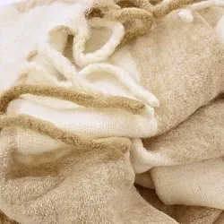 Takarók - Gyapjúkeverék pléd - Beatriz Stripe (bézs/fehér)