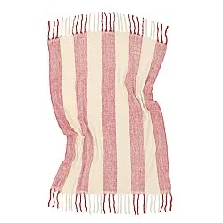 Takarók - Gyapjúkeverék pléd - Beatriz Stripe (piros/fehér)