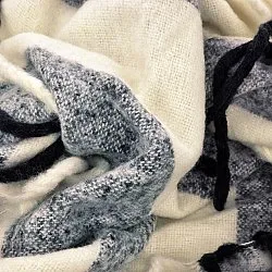 Takarók - Gyapjúkeverék pléd - Beatriz Stripe (fekete/fehér)