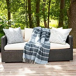 Gyapjúkeverék pléd - Charlotte (kék)