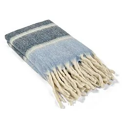 Gyapjúkeverék pléd - Charlotte (kék)