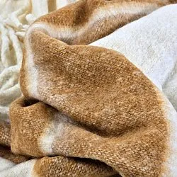 Gyapjúkeverék pléd - Charlotte (sárga)