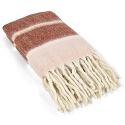 Gyapjúkeverék pléd - Charlotte (rózsaszín)