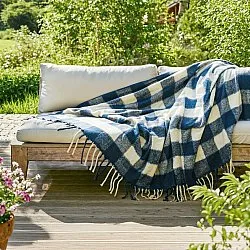 Gyapjúkeverék pléd - Phoebe (kék)