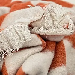 Takarók - Gyapjúkeverék pléd - Audrey Check (rózsaszín/törtfehér)