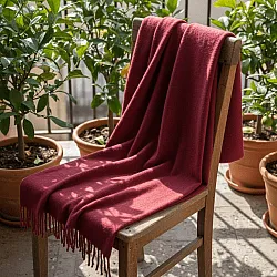 Takarók - Gyapjúkeverék pléd - Samantha (sötét vörös)