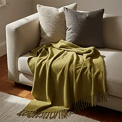 Takarók - Gyapjúkeverék pléd - Samantha (olíva zöld)