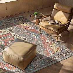 Lapos szövésű szőnyeg - Kordava (szürke/piros)