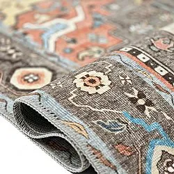 Lapos szövésű szőnyeg - Kordava (szürke/piros)