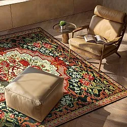 Lapos szövésű szőnyeg - Masarida (fekete/multi)