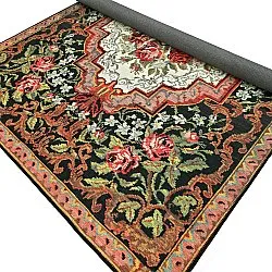 Lapos szövésű szőnyeg - Masarida (fekete/multi)