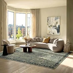 Lapos szövésű szőnyeg - Yasirah (kék/zöld)