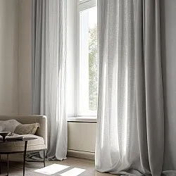 Függönyök - Lenutánzatú függöny Andrada (szürke)