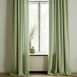 Függönyök - Lenutánzatú függöny Andrada (világos zöld)