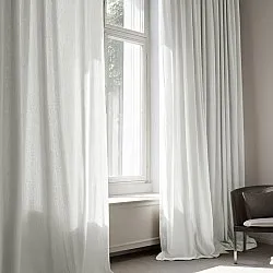 Függönyök - Lenutánzatú függöny Andrada (fehér)