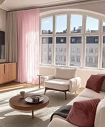 Függöny - Csipke függöny Hilma (rózsaszín)