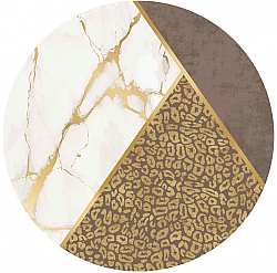 Kerek szőnyeg - Granada (barna/fehér/arany)