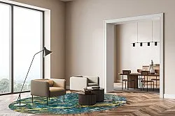 Kerek szőnyeg - Mira (sárga-kék)