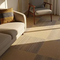 Padlószőnyeg - Almeria Textilcsempék 24 db (szabálytalanul csíkos barna)