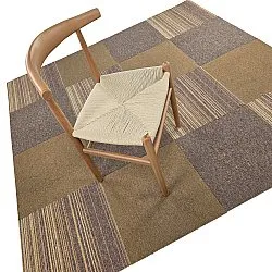 Padlószőnyeg - Almeria Textilcsempék 24 db (szabálytalanul csíkos barna)