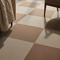Padlószőnyeg - Almeria Textilcsempék 24 db (barna)