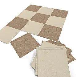 Padlószőnyeg - Almeria Textilcsempék 24 db (krém)