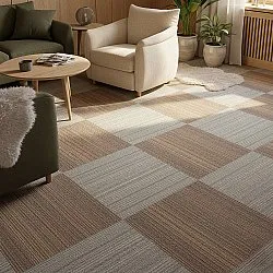 Padlószőnyeg - Almeria Textilcsempék 24 db (szabálytalanul csíkos szürke)