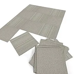 Padlószőnyeg - Almeria Textilcsempék 24 db (szabálytalanul csíkos szürke)