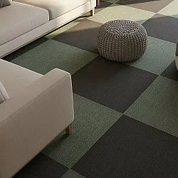 Padlószőnyeg - Almeria Textilcsempék 24 db (fekete)