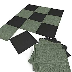 Padlószőnyeg - Almeria Textilcsempék 24 db (fekete)