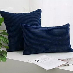 Párnahuzat - Striped Velvet 50 x 50 cm (kék)