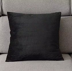 Párnahuzat - Striped Velvet 50 x 50 cm (fekete)