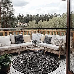 Kerek szőnyeg - Brussels Diamond (fekete)