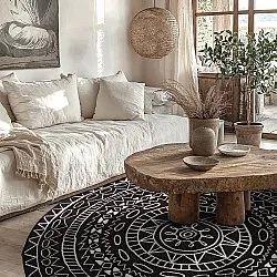 Kerek szőnyeg - Brussels Diamond (fekete)