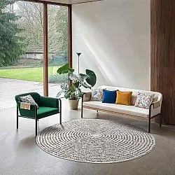 Kerek szőnyeg - Brussels Swirl (szürke)