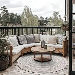 Kerek szőnyeg - Brussels Weave (szürke)