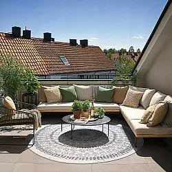 Kerek szőnyeg - Indoor/Outdoor Malcolm (kék)