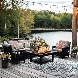 Shaggy Indoor-Outdoor - Trenton (fehér/kék)